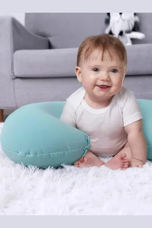 Pum Pum Turquoise Blue Fibre Filled Faux Velvet Ultra Soft Baby Pillow