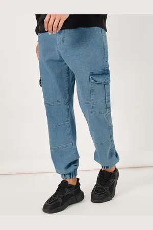 Styli Men Slim Fit Mid Rise Stretchable Cargo Jogger Jeans