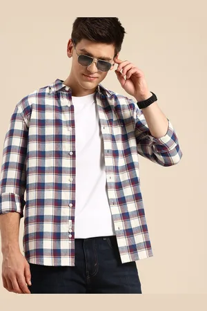 Benetton Checked Herringbone Casual Shirt