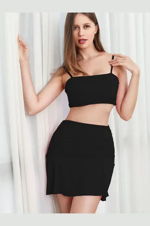 Stylecast Shoulder Straps Crop Top & Mini Skirt