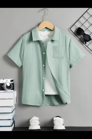 BAESD Boys Standard Bengal Stripes Opaque Striped Party Shirt