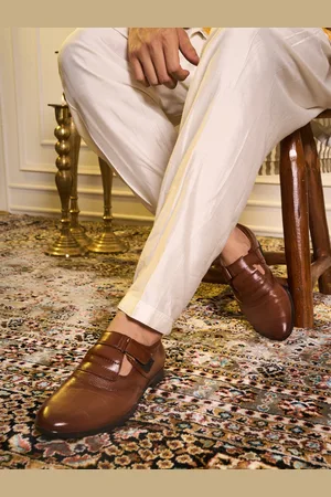 FAUSTO Men Round Toe Leather Formal Slip-Ons