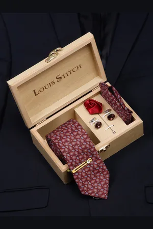 LOUIS STITCH Men Italian Silk Formal Accessory Gift Set
