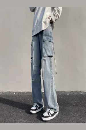 Stylecast Men Mildly Distressed Light Fade Jeans