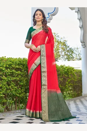 all about you Woven Design Zari Silk Blend Patola Saree