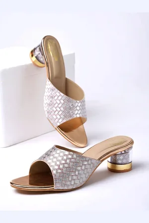 Shoetopia Girls Textured Party Block Sandals