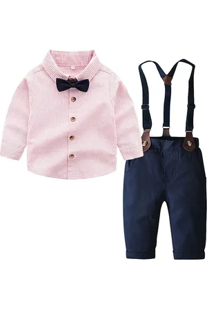 LULU & SKY Boys Striped Shirt with Trousers