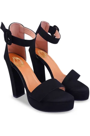 Shoetopia Girls Suede Block Sandals with Buckles