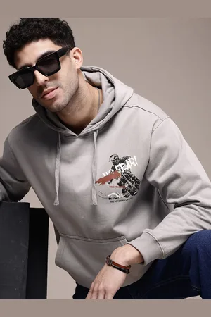 Roadster The Life Co. Graphic Printed Hooded Relaxed Fit Sweatshirt