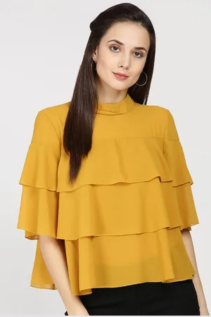 Gipsy Women Mustard Solid Top