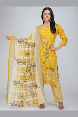 Charitra Women Floral Printed Regular Pure Cotton Kurti with Trousers & With Dupatta