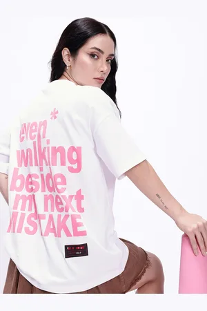 Kook N Keech Oversized Fit Typography Printed Pure Cotton T-shirt