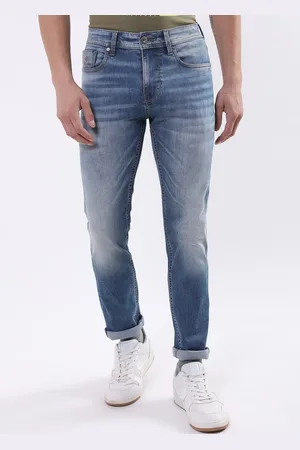 ICONIC Men Skinny Fit Low Distress Heavy Fade Jeans