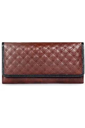 THE CLOWNFISH Elegance Brown Bowling Sling Bag with Quilted