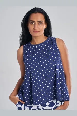 Terra Luna Polka Dot Print Cotton Top