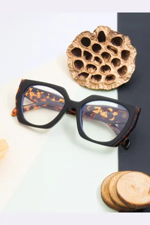 Ted Smith Unisex Clear Lens & Black Square Sunglasses with UV Protected Lens PASSION2_C8