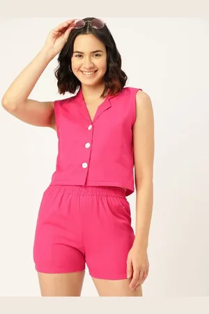 DressBerry Pure Cotton V-Neck Top & ShortsCo-OrdSet