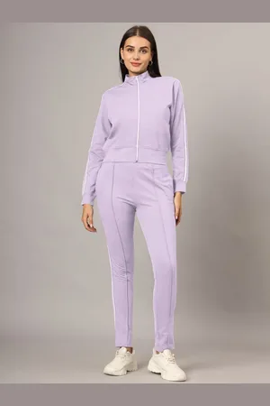 BRINN Women Solid Mock Collar Tracksuits