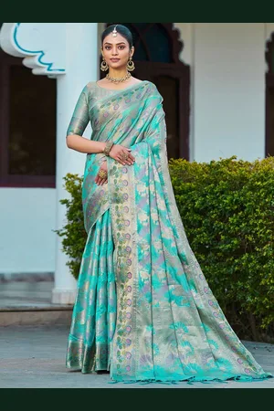 Satrani Ethnic Motifs Zari Pure Silk Banarasi Saree