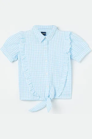 Lifestyle Girls Checked Cotton Shirt Style Top