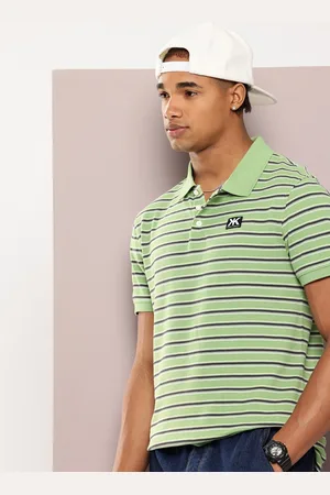 Kook N Keech Horizontal Striped Pure Cotton Polo Collar T-shirt