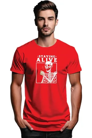 Tantra Men Sports Printed Applique T-shirt