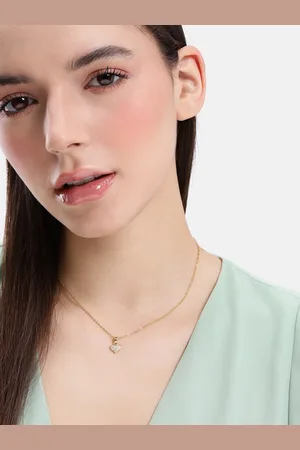DressBerry Heart Shaped Stone-Studded Pendants with Chains