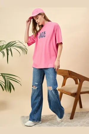 Mast & Harbour Women Printed Drop-Shoulder Sleeves T-shirt