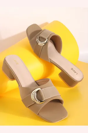LAVIE Embellished PU Block Sandals