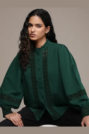 Roadster The Lifestyle Co. Women Lace Inserts Ruffles Casual Shirt