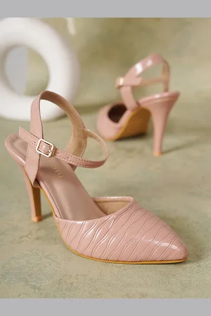 DressBerry Nude Pointed Toe Slim Pumps With Backstrap