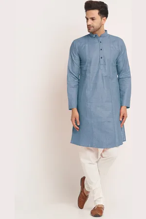 KLOTTHE Men Mandarin Collar Cotton Kurta