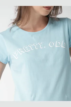 Mast & Harbour Mast Harbour Women Blue Printed Round Neck Pure Cotton T-shirt