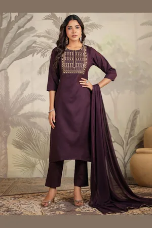 Janasya Women Embroidered Regular Pure Cotton Kurta with Trousers & With Dupatta