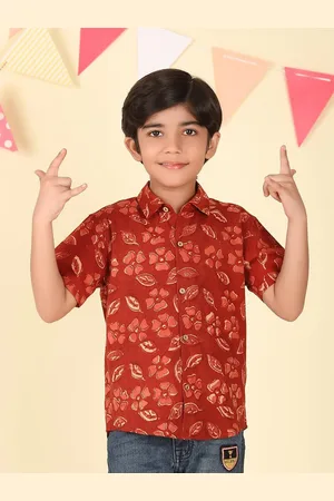 Fabindia Boys Opaque Printed Casual Shirt