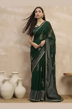 all about you Floral Satin Designer Saree