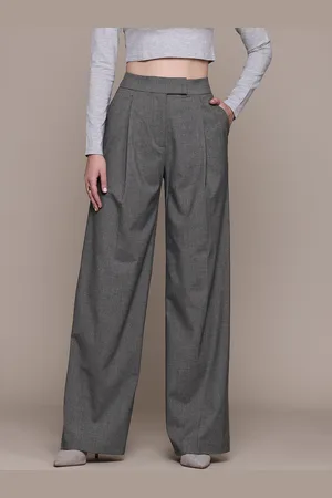 MANGO Women High Rise Pleated Trousers