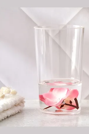 Home Centre Pink & Brown Floral Plastic Soap Dispenser