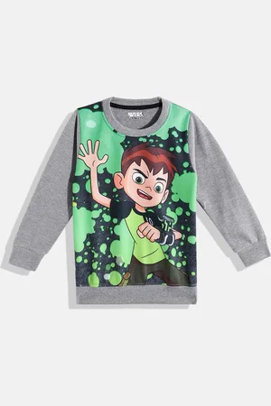 Eteenz Boys Ben 10 Printed Cotton Sweatshirt
