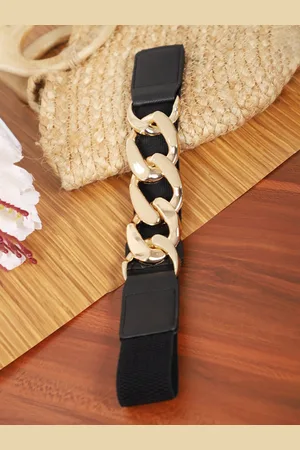 DressBerry Women Black Stretchable Belt