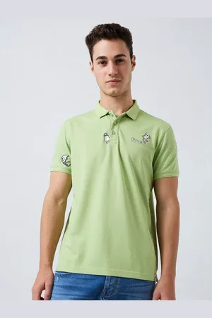 SPYKAR Men Graphic Printed Polo Collar Cotton Slim Fit T-shirt