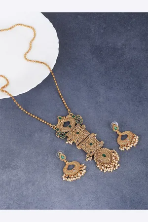 Anouk Stone Studded & Beaded Necklace and Earrings