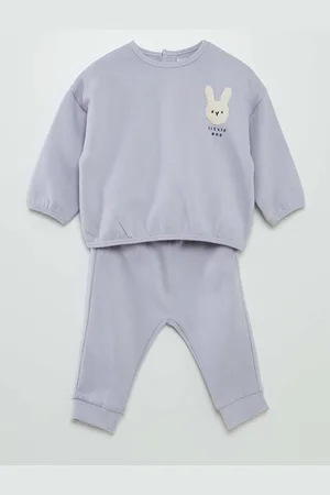 KIABI Girls Printed Round Neck Sweatshirt With Jogger