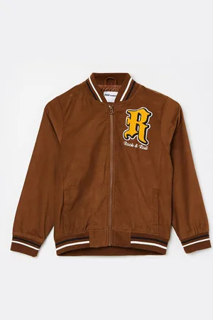 Lifestyle Boys Stand Collar Self Design Cotton Casual Bomber Jacket