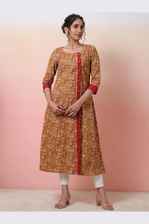 Sangria Women Floral-Printed Cotton A-Line Kurta