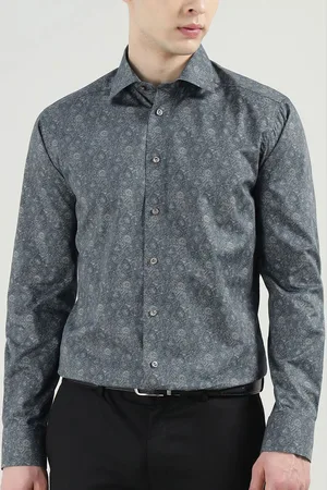 Eton Men Slim Fit Spread Collar Floral Printed Cotton Formal Shirt