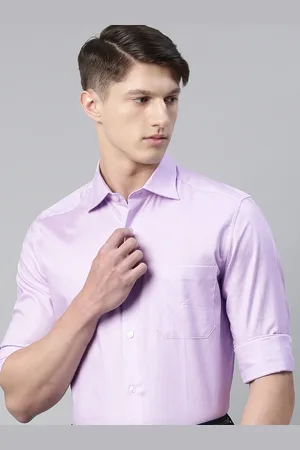 Louis Philippe Men Lavender Classic Fit Self Design Formal Shirt