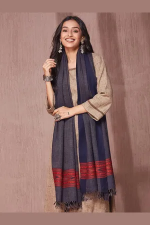 Fabindia Navy Wool Woven Stole