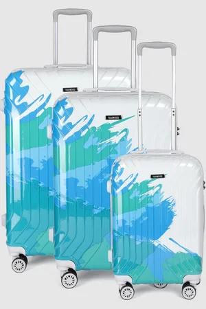 Teakwood Leathers Set Of 3 Printed 360 Degree Rotation Hard Trolley Bag - 95.5 L