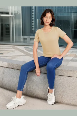 DressBerry Solid Ribbed T-shirt